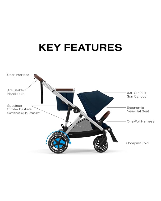 Cybex e-Gazelle S Electronic Assist Stroller – Gazelle S Single-to-Double - Image 5