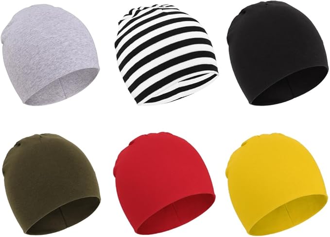 DRESHOW BQUBO 6 Pack Baby Hats for Boys Girls Unisex Baby Hat Soft Knit Cap by DRESHOW