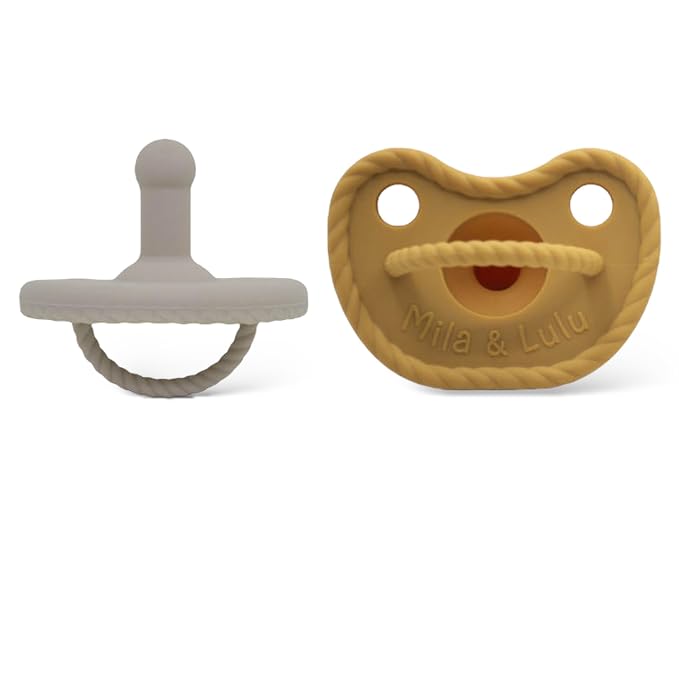 Mila & Lulu Round Silicone Pacifiers – 100% Food-Grade, One-Piece Design by MilaLulu