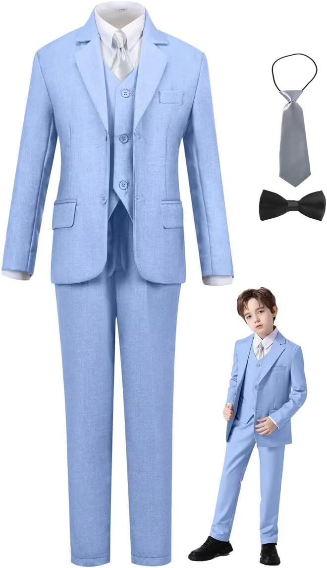 Boys Suit Set Slim Fit Kids Formal Suits Toddler Tuxedo Wedding Prom Classic - Image 7