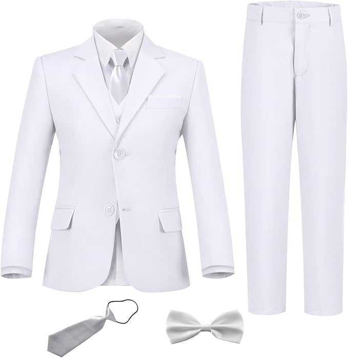 Boys Suit Set Slim Fit Kids Formal Suits Toddler Tuxedo Wedding Prom Classic by FxzpiodiMENSSUITS