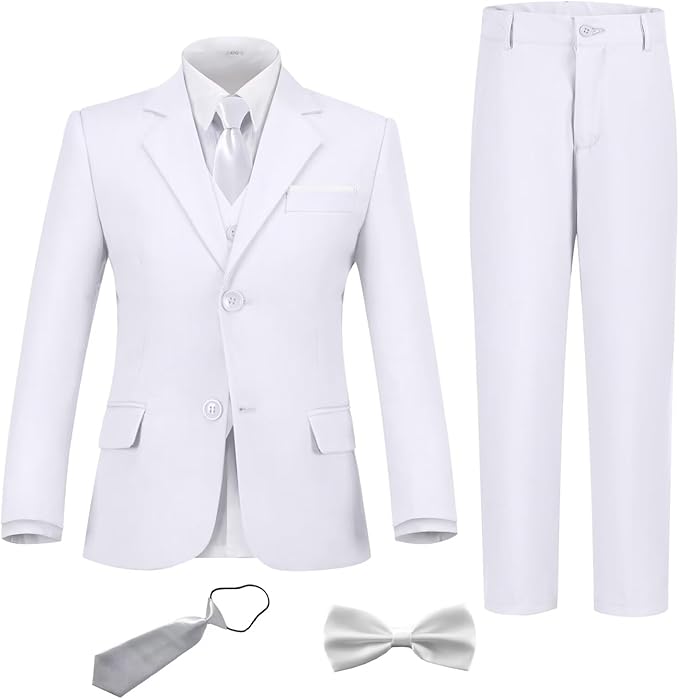 Boys Suit Set Slim Fit Kids Formal Suits Toddler Tuxedo Wedding Prom Classic by FxzpiodiMENSSUITS