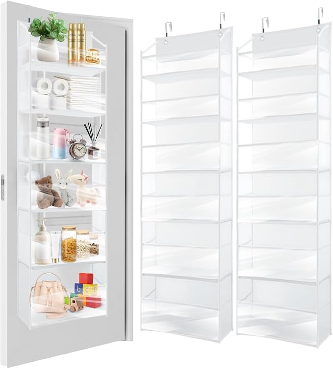 HOMELUX THEORY 2 PC Heavy Duty Over the Door Organizer 55x14x6.7, 6 Large Front by HomeluxTheory