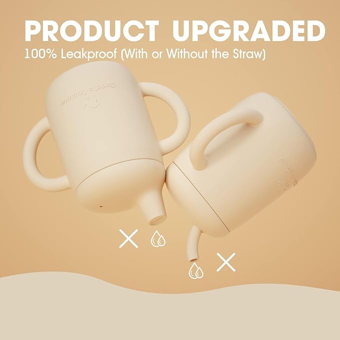 Cuddle Campus Sippy Cups 7OZ, Baby Cups, Shatterproof Silicone Straw Cup - Image 3