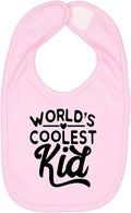 World's Coolest Kid Funny Cute Humor Infant Premium Jersey Baby Bib by WildBobby