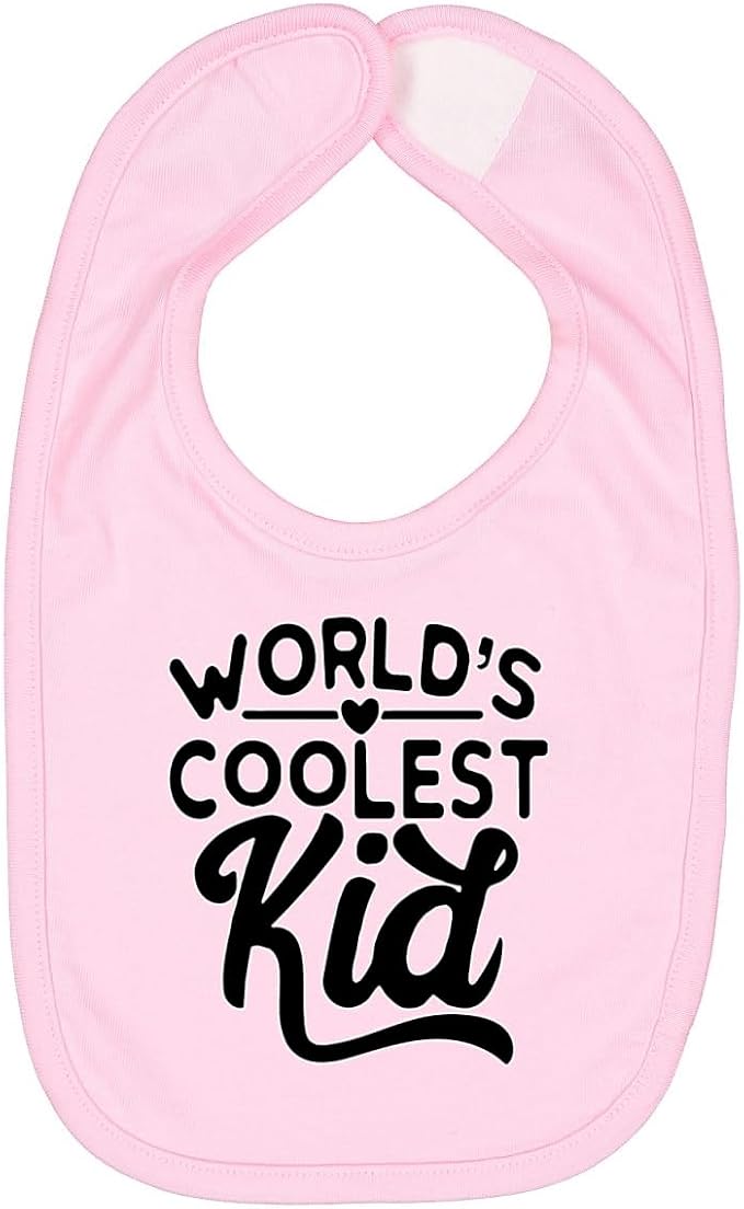 World's Coolest Kid Funny Cute Humor Infant Premium Jersey Baby Bib by WildBobby
