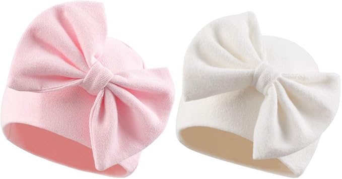Bamery Newborn Baby Girl Hat Cotton Baby Bow Beanie Preemie Hats Spring Infant by Bamery