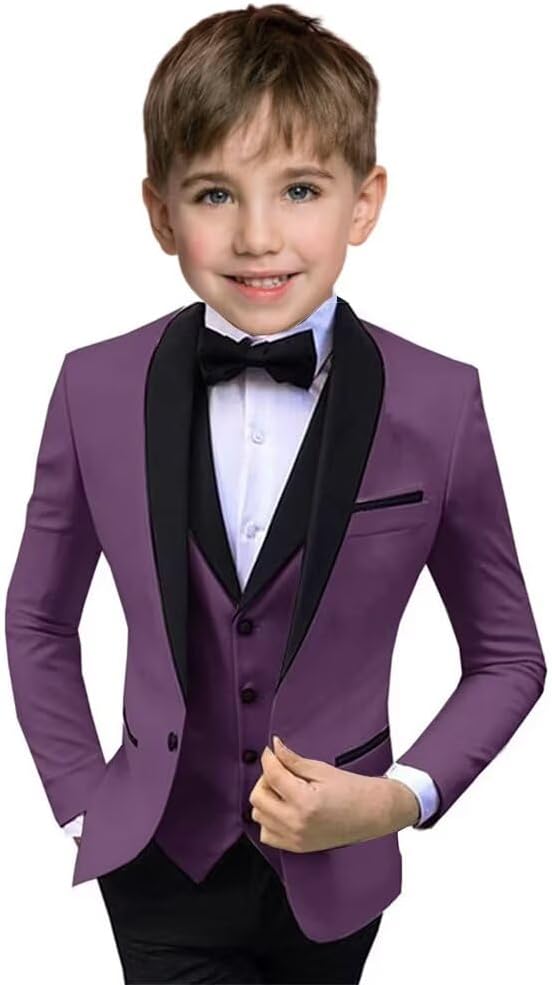 Boys Suit 3 Piece Ring Bearer Suit Kids Formal Jacket Vest Pants Suits Wedding by Unknown