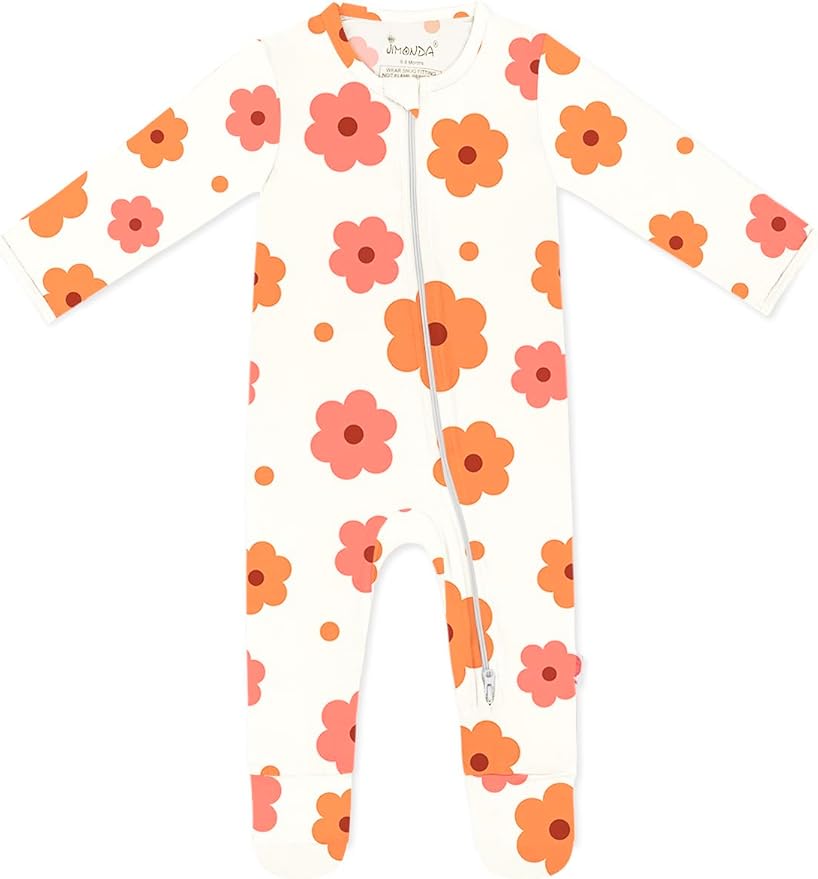 Jimonda Baby Girls Boys Footed Pajamas, Rayon From Bamboo, 2 Way Zipper Long by JimondaBaby