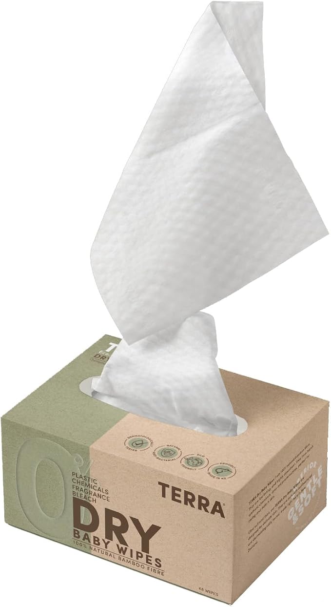 Terra Bamboo Dry Baby Wipes: Biodegradable Bamboo Fiber Wipes, Sensitive Skin - Image 4