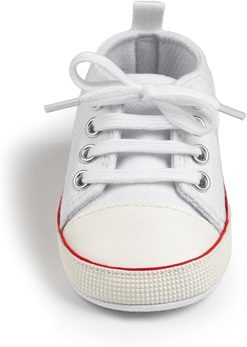 Meckior Baby Girls Boys Canvas Sneakers Soft Sole High-Top Ankle Infant First - Image 4