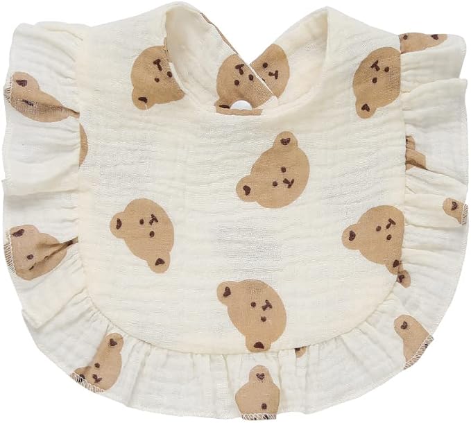 4 PACK Solid Muslin Baby Drool Bibs Set - Image 3