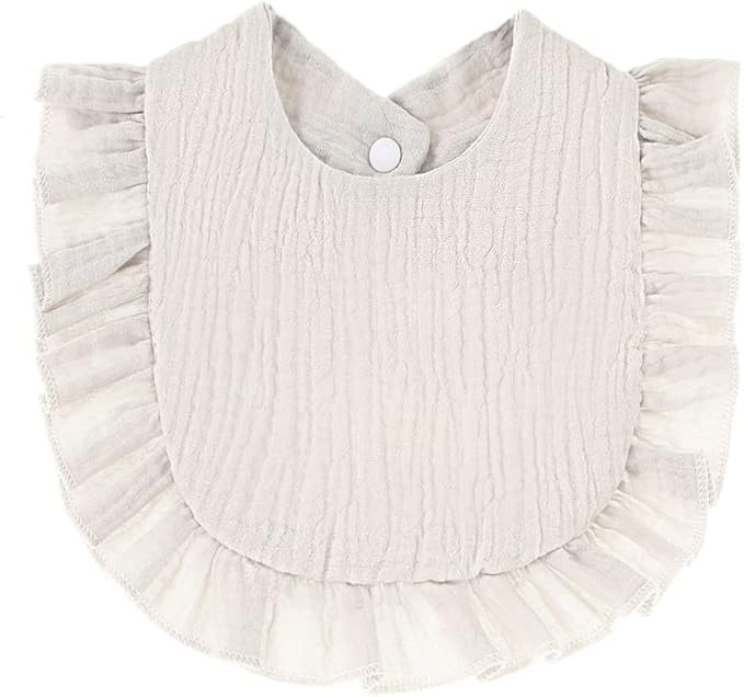 4 PACK Solid Muslin Baby Drool Bibs Set - Image 3