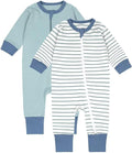 Teach Leanbh Toddler Baby Boys Girls 2-Pack Pajamas Cotton 2 Way Zipper Long by TeachLeanbh