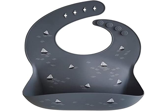 mushie Silicone Baby Bib | Adjustable Fit Waterproof Bibs - Image 4