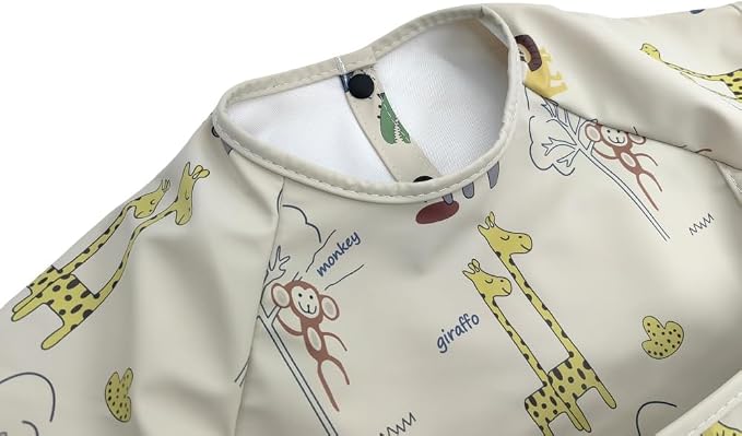 GZMM Waterproof Baby Bibs, Infant Toddler Extra Cover Feeding Bib - Image 3