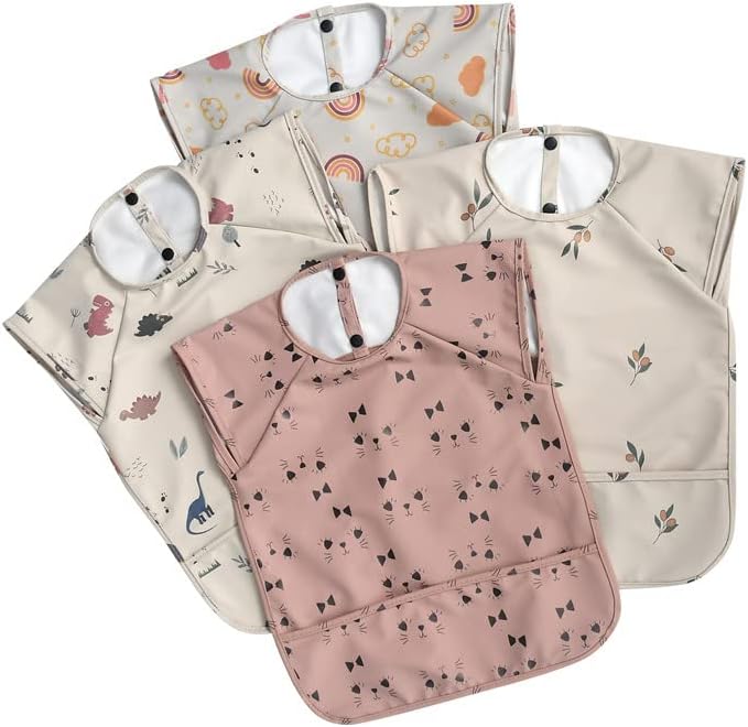 GZMM Waterproof Baby Bibs, Infant Toddler Extra Cover Feeding Bib - Image 6