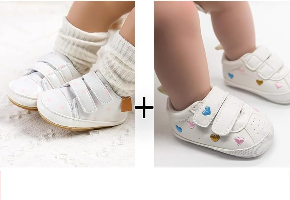 2Pairs Baby Shoes, Boys Girls Non-Slip Rubber Sole Sneakers, Unisex Infant Soft - Image 3