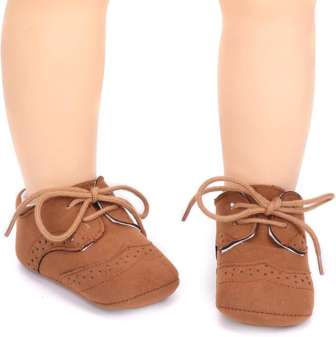 LONSOEN Baby Girls Boys Loafers Prewalker Dress Crib Shoes - Image 6