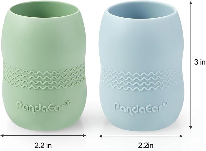 PandaEar Silicone Baby Feeding Set| 2 Pack Silicone Divided Suction Plate and 2 - Image 4