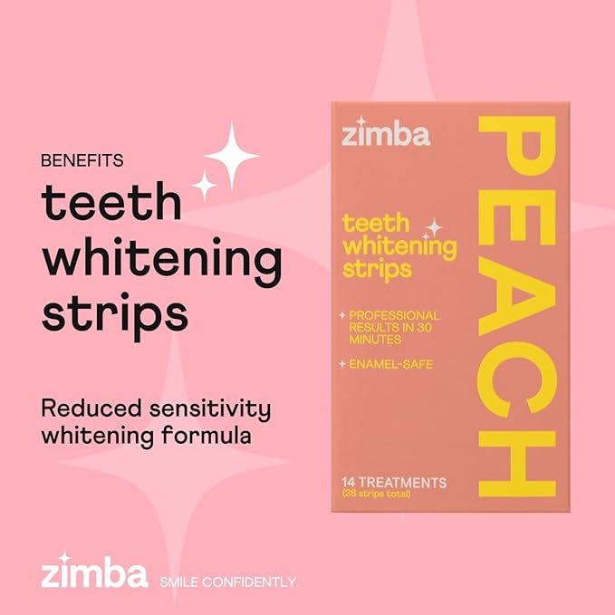 Zimba Teeth Whitening Strips Vegan Whitening Strip Enamel Safe Teeth Whitening - Image 3