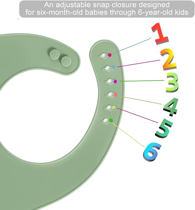 PandaEar 3 Pack Silicone Baby Bibs, Super Thin Light Weight Waterproof - Image 2