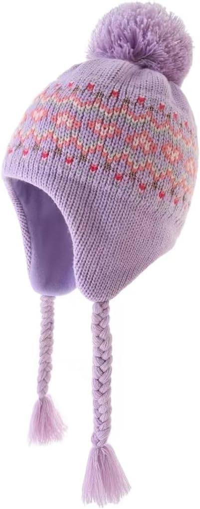 Moon Kitty Girls Knit Hats Winter Fleece Lining Skiing Winter Caps by Moon+Kitty