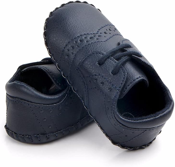 LONSOEN Baby Girls Boys Loafers Prewalker Dress Crib Shoes - Image 4