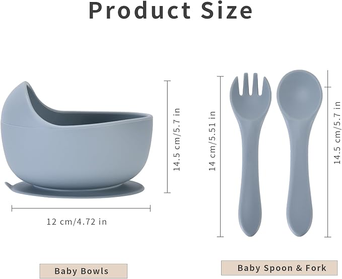 Silicone Baby Feeding Set, Baby Bowls, Baby Spoons and Baby Forks Can Fit in - Image 6