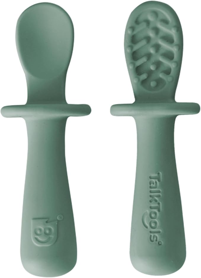 TalkTools ITSY Tiny Silicone Spoons – Twin Pack Soft Silicone Self-Feeding by TalkTools