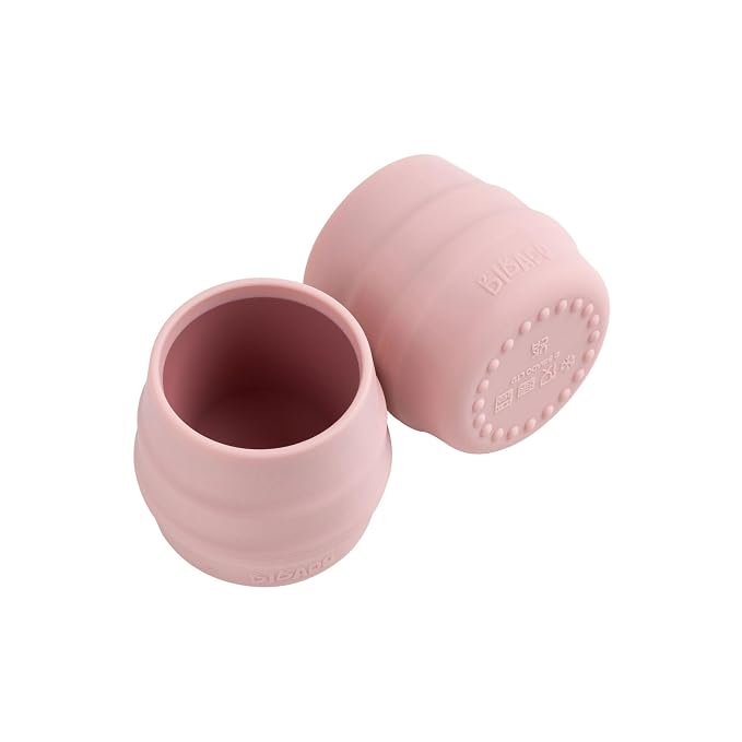 BIBaDO - Sippit Silicone Baby Cup, Blush - Open Training Silicone Cups - Soft by BIBaDO
