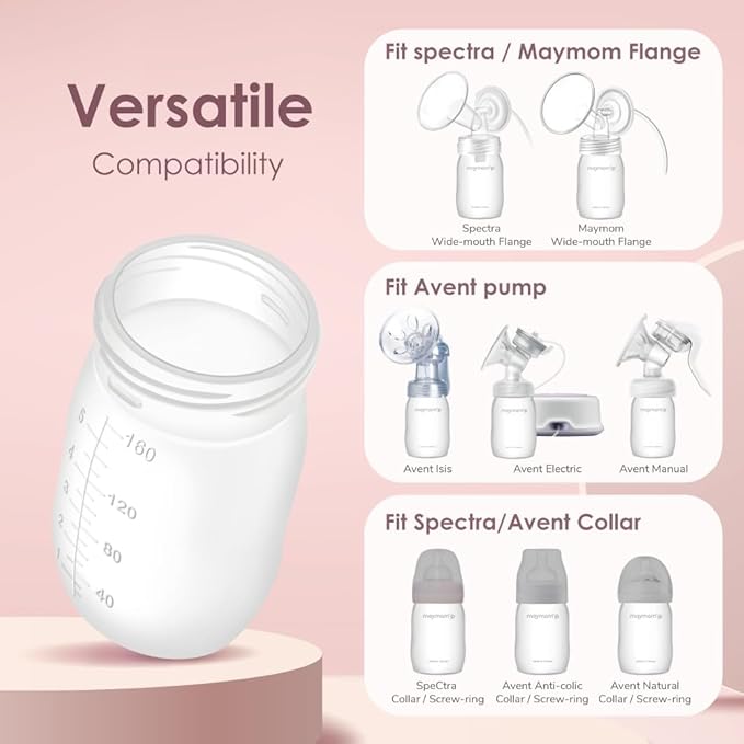 Maymom Wide Neck Breastmilk Collection n Storage Bottle 5.4 oz; Re-markable - Image 3
