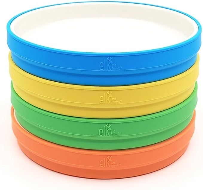 Elk and Friends Kids 7.8” Porcelain White Plates by ElkandFriends
