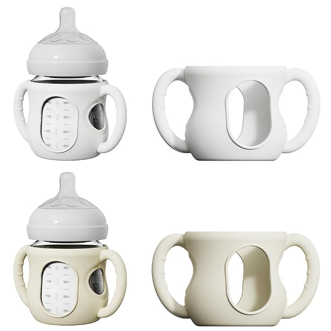2 Pack Silicone Sleeves for Avent Natural Glass Bottles, Anti Breakage Bottle by AYHIT