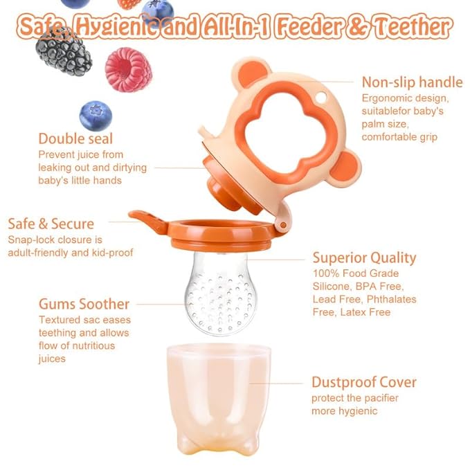 Baby Fresh Fruit Feeder Pacifier, 2 Pack HAOBAOBEI Baby Teether - Image 3