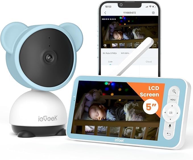 ieGeek 1080p Baby Monitor with Night Vision, 3000mAh Battery, Automatic Tracking by ieGeek