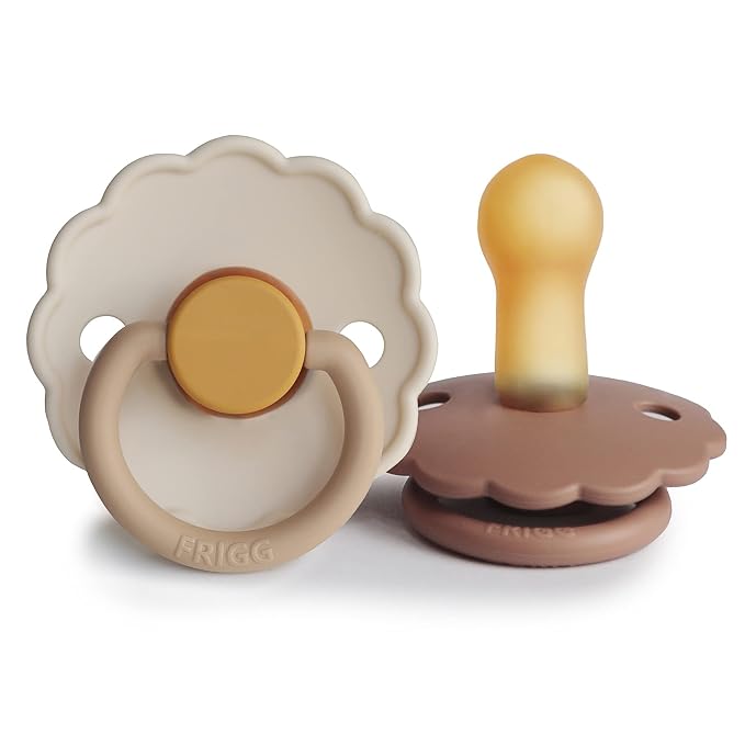 FRIGG Daisy Natural Rubber Baby Pacifier | Made in Denmark | BPA-Free 2-Pack by mushie