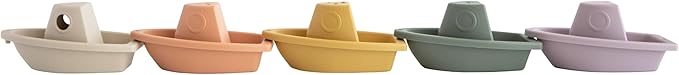 mushie Stackable Bath Boats Toy | Floating Bathtub Toys - Image 2