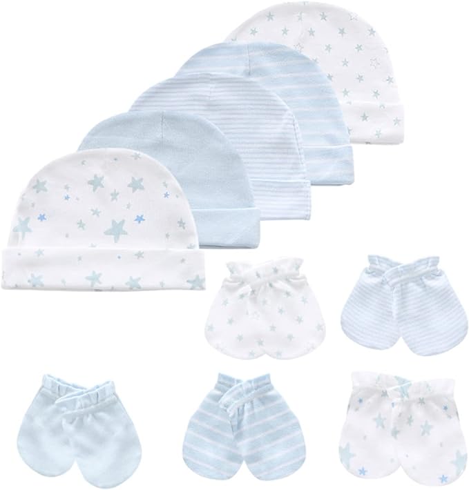 Baby Hat and Mittens Set Newborn Baby Hats Caps by MAMIMAKA