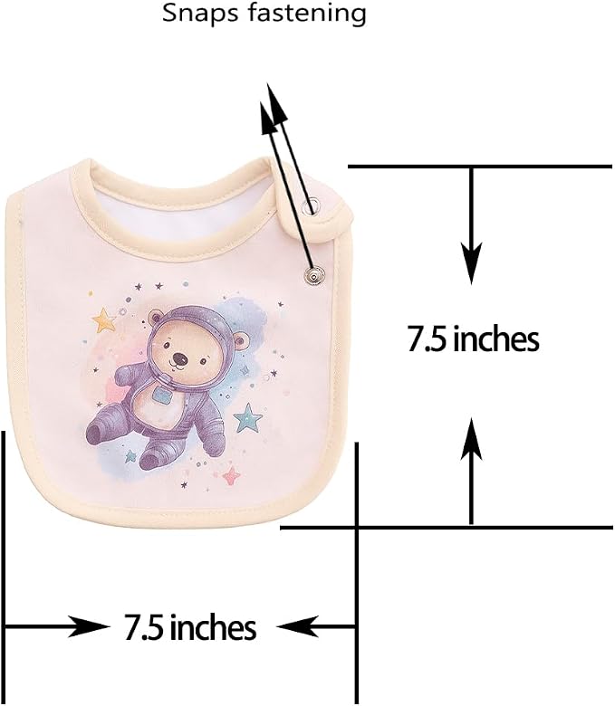 Maiwa 6 Pack Waterproof Cotton Baby Bibs - Image 3