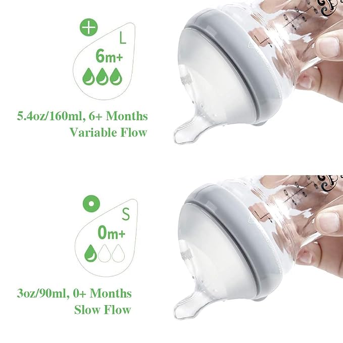 haakaa Gen.3 Natural Glass Baby Bottle Set 4.2oz & 6oz - Image 3