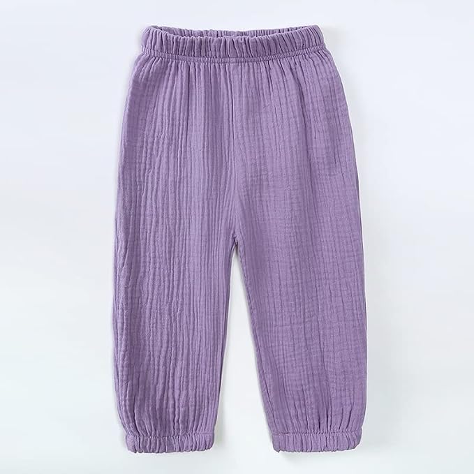 MYGBCPJS Baby Boys Girls Cotton Linen Trousers Kids Casual Ankle Pants Loose - Image 3