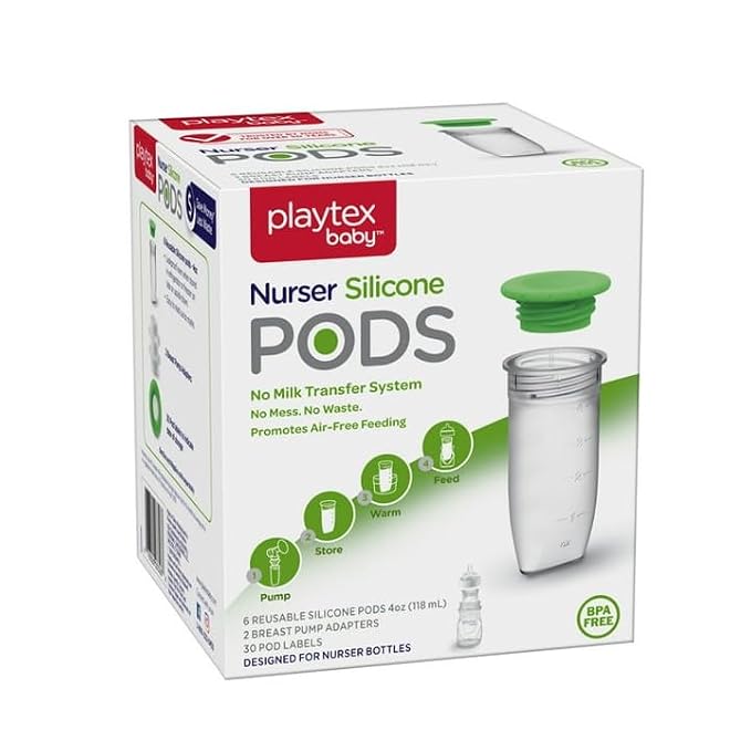 Playtex Baby Nurser Reusable Silicone PODS, 4 Oz, Anti-Colic, Gas Reduction - Image 2