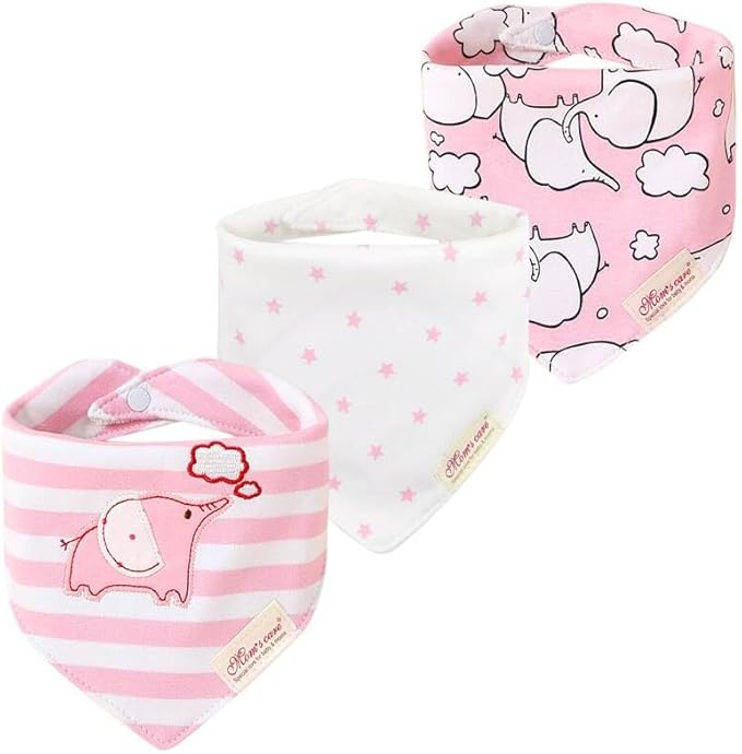 JN&LULU 3 Pack Newborn Baby Bibs Bandana Drool Bibs by JNLULU