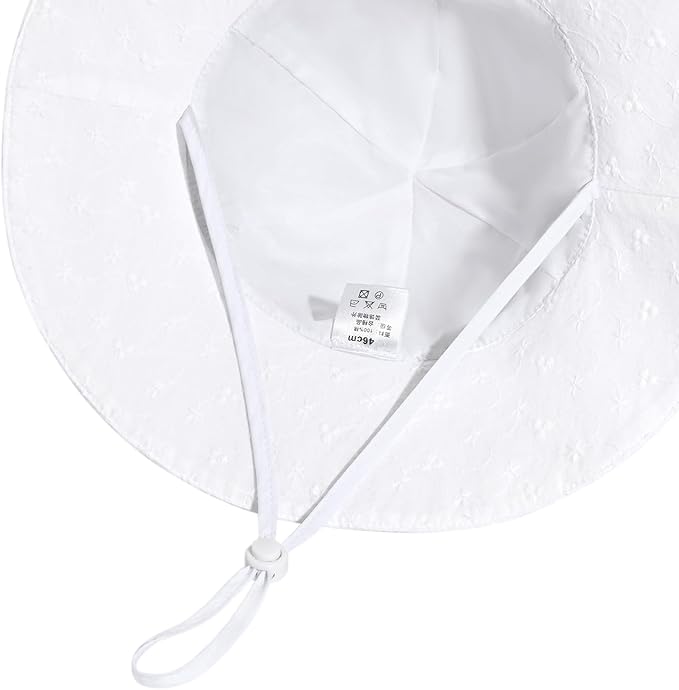 Baby Girl Sun Hat with UPF 50+ Outdoor Adjustable Beach Hat with Wide Brim - Image 4