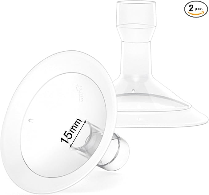 2 Count of 15mm Breast Pump Flanges Compatible by Mompmuir