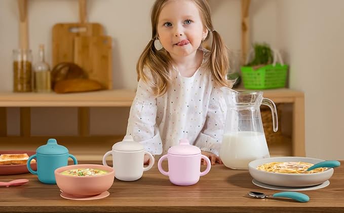 Silicone Sippy Cups for Baby 6 Months+, Leak Proof 5oz, Microwavable for 1+ - Image 7