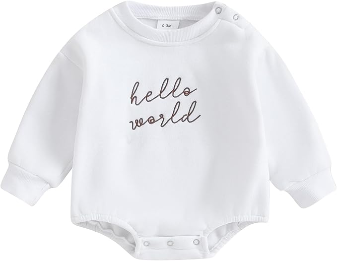 VISGOGO Newborn Infant Baby Boy Girls Oversized Romper Little Dude Sweater by VISGOGO
