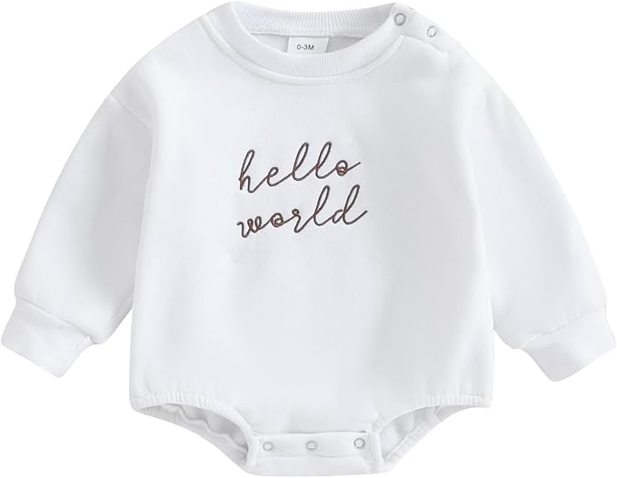 VISGOGO Newborn Infant Baby Boy Girls Oversized Romper Little Dude Sweater by VISGOGO