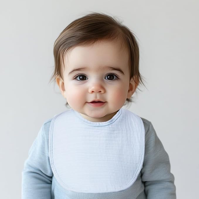 8-Pack Cotton Baby Drool Bibs - Image 3